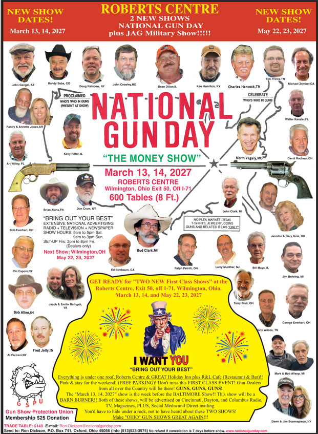 March 13, 14, 2027 Gunshow Roberts Centre Ohio